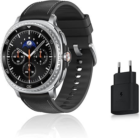 Samsung Galaxy Watch8 Classic, Montre Connectée, Couronne rotative, Galaxy AI, Coach Sommeil, Coach Running, Bluetooth, 46mm, Noir, Chargeur Secteur Rapide 25W Inclus, Version FR